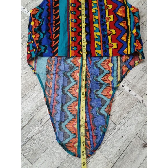 Vintage 80s 90s Miss Kitty Southwestern Aztec Print Tie-able Vest Top Western M - Picture 6 of 6